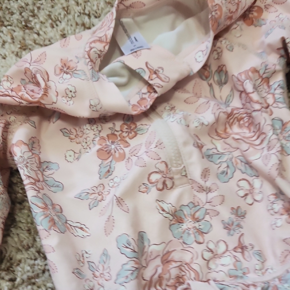 Peach Floral Kids Rashguard - Picture 3 of 6